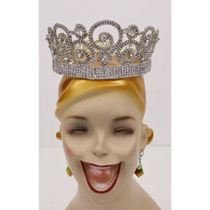 Gorgeous Crown/Tiara Rhinestone For Wedding, Quinceañera 3" High